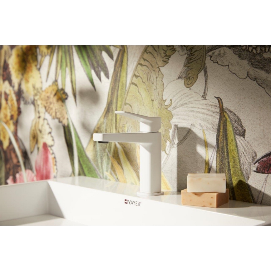 KFA Armatura 4522-815-44 - Washbasin faucet with MALAGA 15.9 cm drain, white