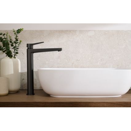 KFA Armatura 4522-815-81 - Basin mixer + MALAGA 15.9 cm pop-up waste, black