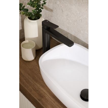 KFA Armatura 4522-815-81 - Basin mixer + MALAGA 15.9 cm pop-up waste, black