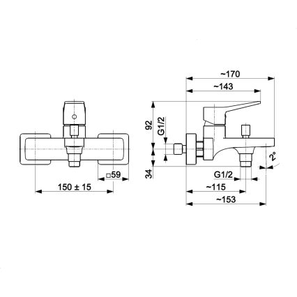 KFA Armatura 4524-010-00 - MALAGA bath mixer, polished chrome