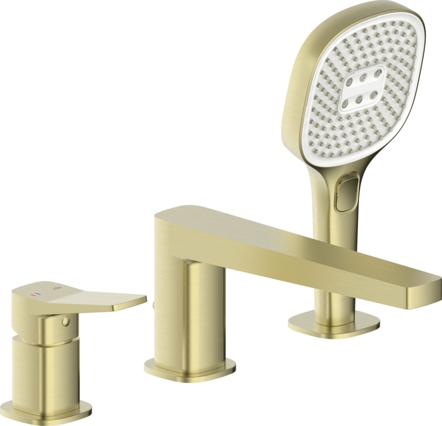 KFA Armatura 4525-210-31 - MALAGA 3-hole bath mixer, brushed gold