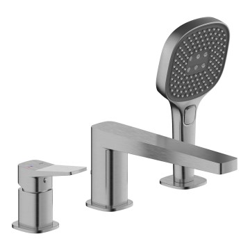 KFA Armatura 4525-210-61 - MALAGA 3-hole bath mixer, metallic grey