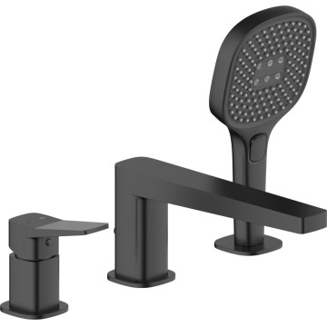 KFA Armatura 4525-210-81 - MALAGA 3-hole bath mixer, black