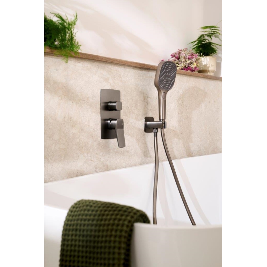 KFA Armatura 4529-501-61 - MALAGA Shower Set with Concealed Mixer, Metallic Grey