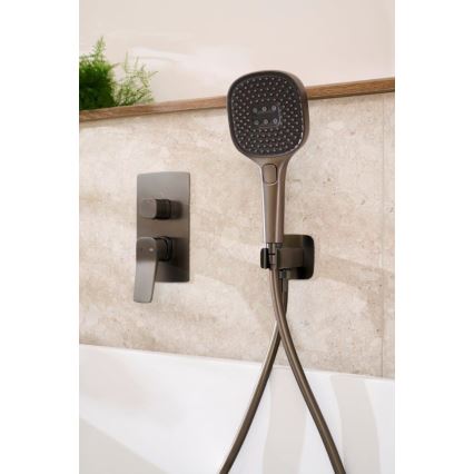 KFA Armatura 4529-501-61 - MALAGA Shower Set with Concealed Mixer, Metallic Grey