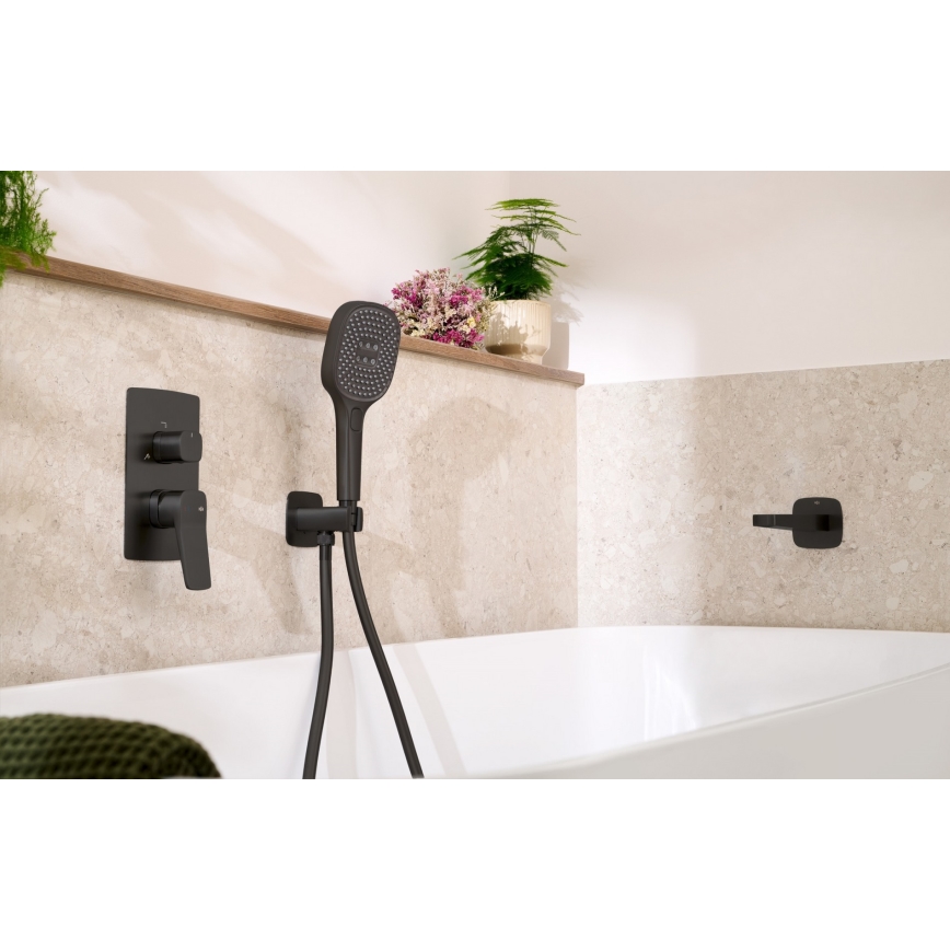 KFA Armatura 4529-501-81 - MALAGA concealed shower set with built-in mixer, black