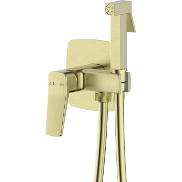 KFA Armatura 4529-512-31 - MALAGA bidet mixer with hand shower for concealed installation, brushed gold
