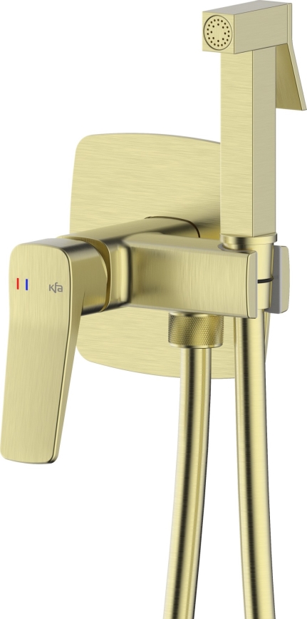 KFA Armatura 4529-512-31 - MALAGA bidet mixer with hand shower for concealed installation, brushed gold