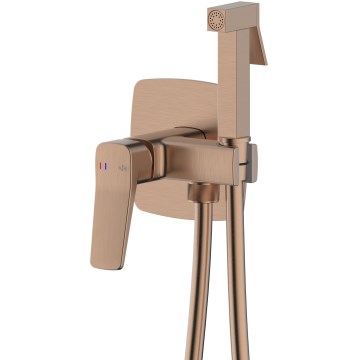 KFA Armatura 4529-512-34 - MALAGA Concealed Bidet Mixer with Hand Shower, Rose Gold