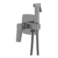 KFA Armatura 4529-512-61 - MALAGA bidet mixer with hand shower for concealed installation, metallic gray