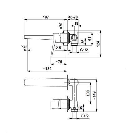 KFA Armatura 4529-810-00 - MALAGA Concealed Basin Mixer, Glossy Chrome