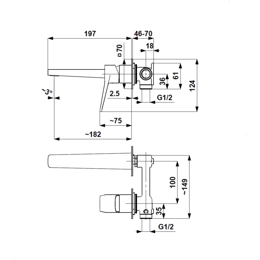 KFA Armatura 4529-810-31 - MALAGA Brushed Gold Concealed Basin Mixer