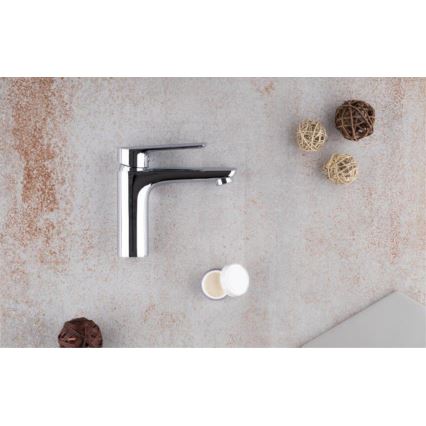 KFA Armatura 5022-815-00 - Basin tap + waste with overflow TANZANIT 15,4 cm shiny chrome