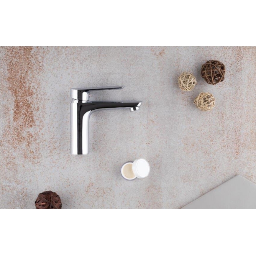 KFA Armatura 5022-815-00 - Basin tap + waste with overflow TANZANIT 15,4 cm shiny chrome