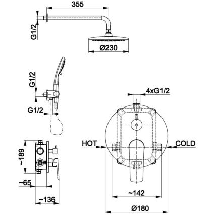 KFA Armatura 5029-501-00 - Shower set with concealed tap TANZANIT shiny chrome