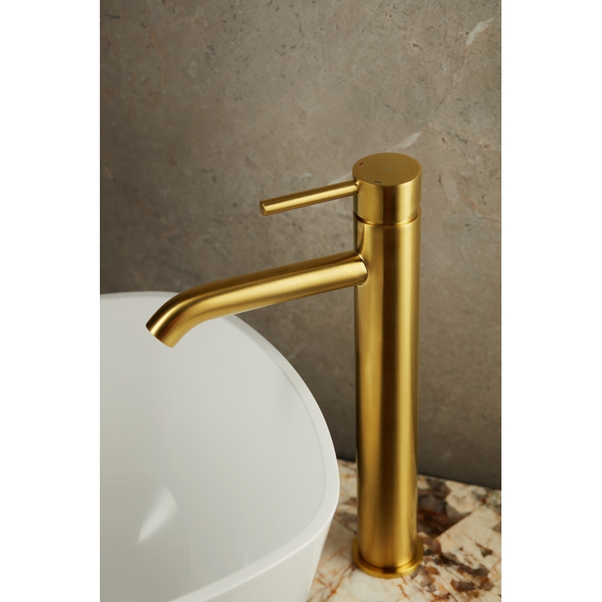 KFA Armatura 5032-612-31 - Basin tap + waste with overflow MOZA 33 cm ground gold