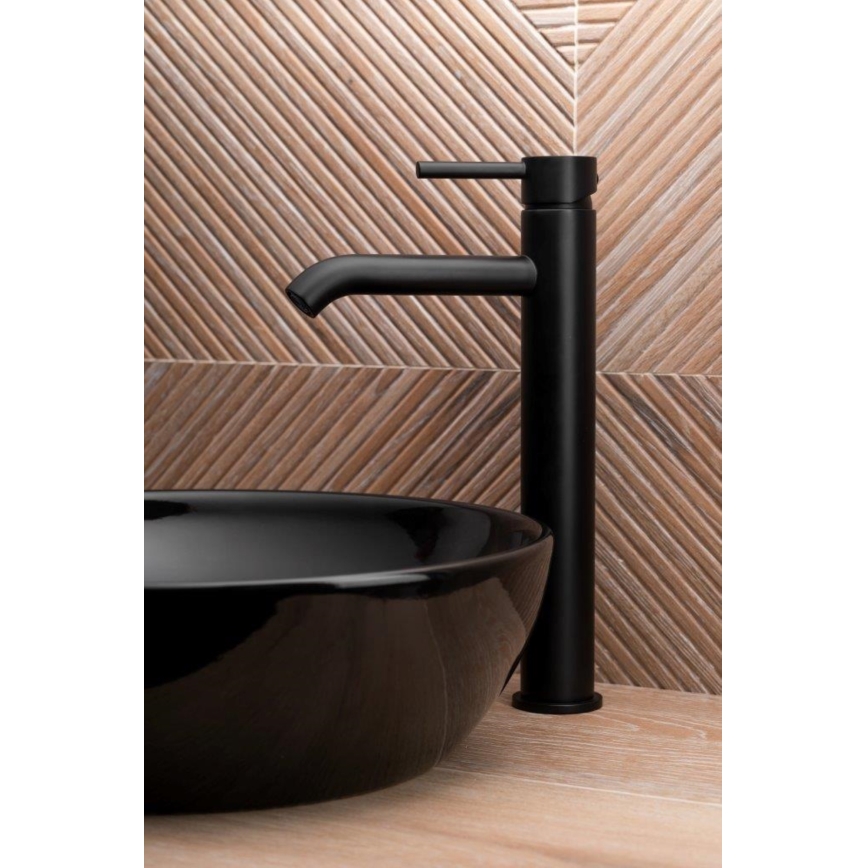 KFA Armatura 5032-612-81 - Basin tap + waste with overflow MOZA 33 cm matte black