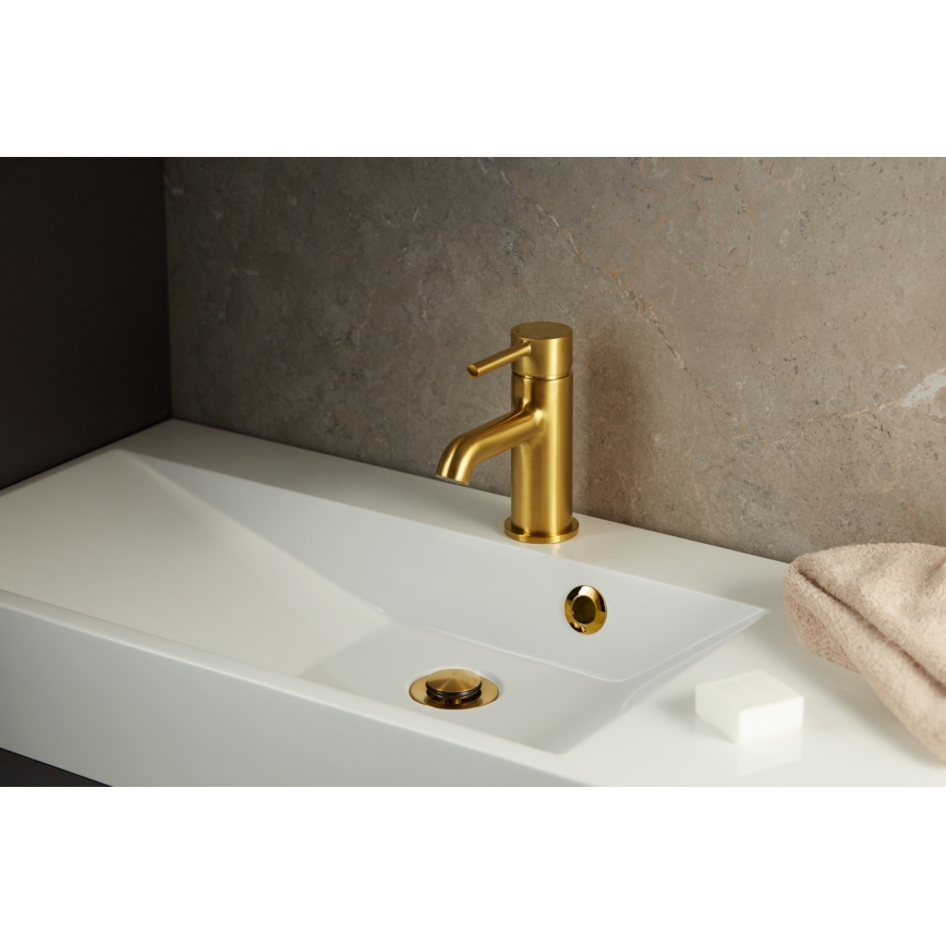 KFA Armatura 5032-815-31 - Basin tap + waste with overflow MOZA 15,2 cm ground gold
