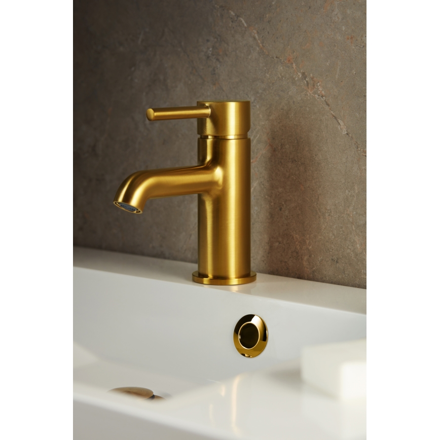 KFA Armatura 5032-815-31 - Basin tap + waste with overflow MOZA 15,2 cm ground gold