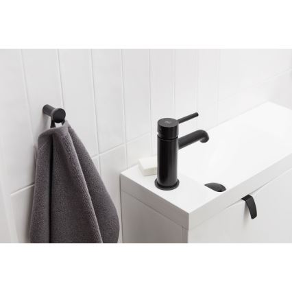 KFA Armatura 5032-815-81 - Basin tap + waste with overflow MOZA 15,2 cm matte black