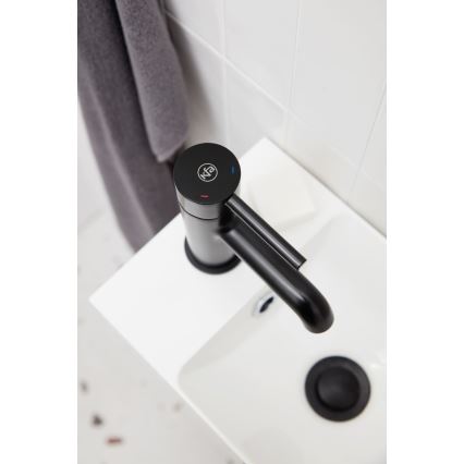 KFA Armatura 5032-815-81 - Basin tap + waste with overflow MOZA 15,2 cm matte black