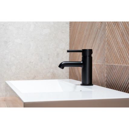 KFA Armatura 5032-815-81 - Basin tap + waste with overflow MOZA 15,2 cm matte black