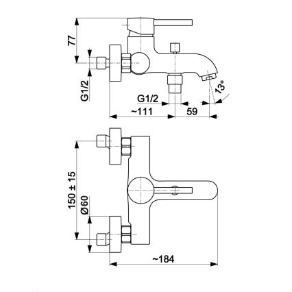 KFA Armatura 5034-010-81 - Bath tap MOZA matte black