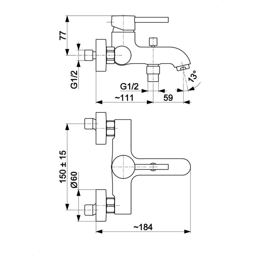 KFA Armatura 5034-010-81 - Bath tap MOZA matte black