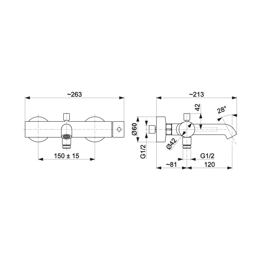 KFA Armatura 5034-020-00 - Bath tap MOZA shiny chrome