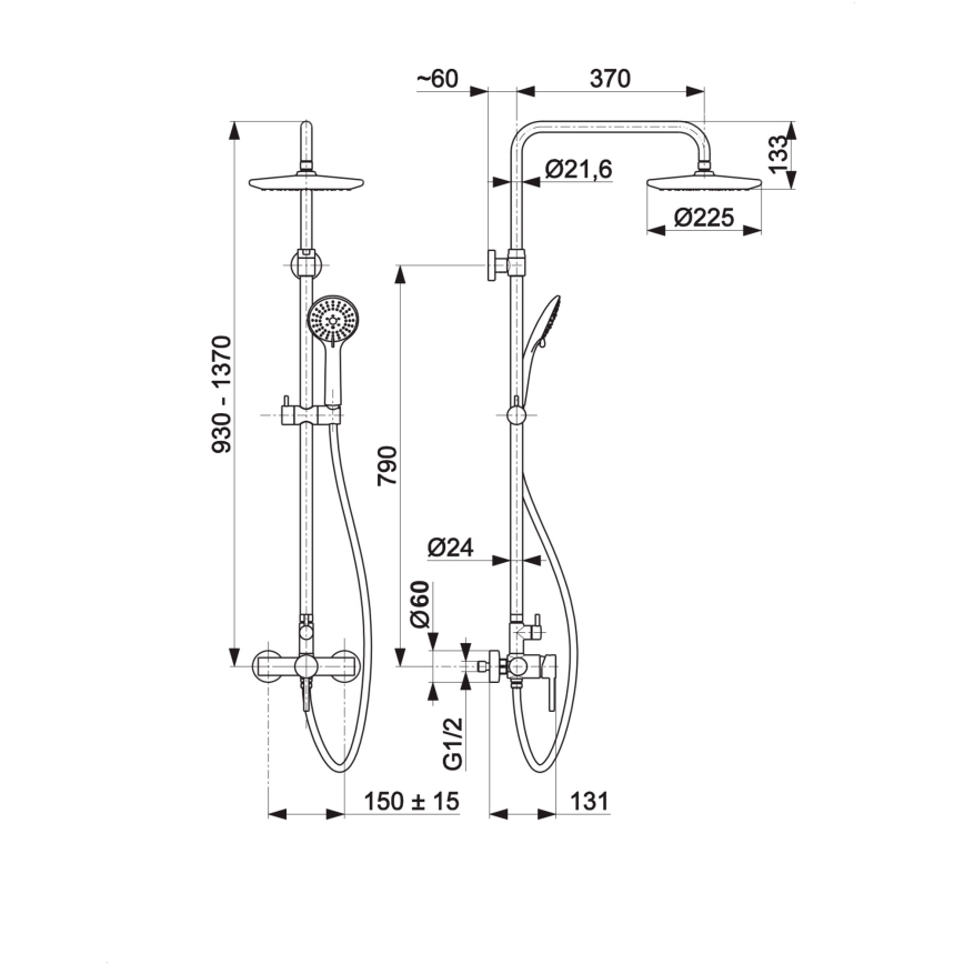 KFA Armatura 5036-910-81 - Shower set with tap MOZA brass/matte black