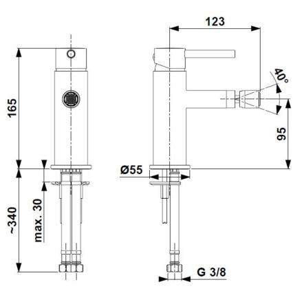 KFA Armatura 5037-015-31 - Bidet tap + waste with overflow MOZA ground gold