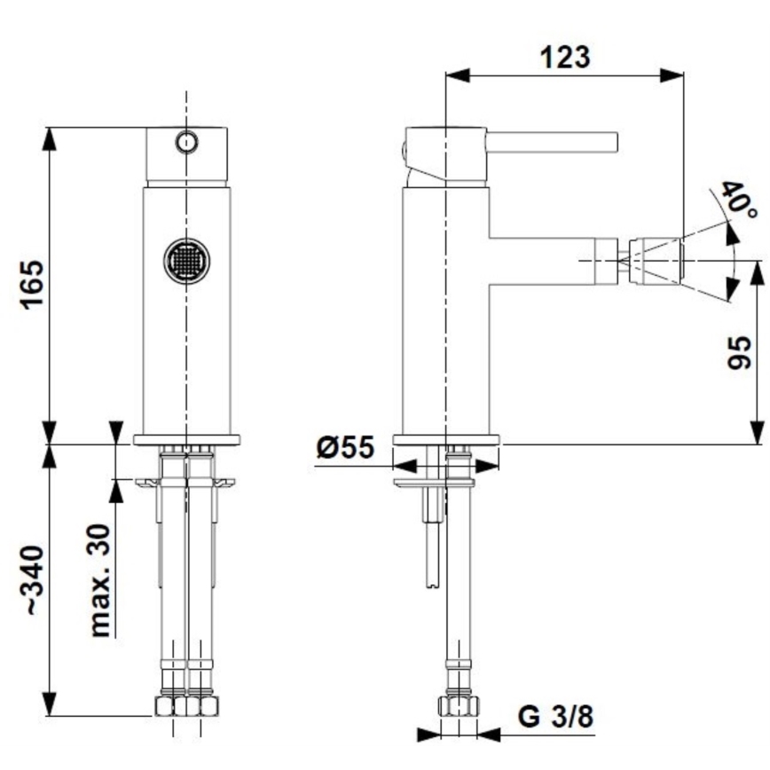 KFA Armatura 5037-015-31 - Bidet tap + waste with overflow MOZA ground gold