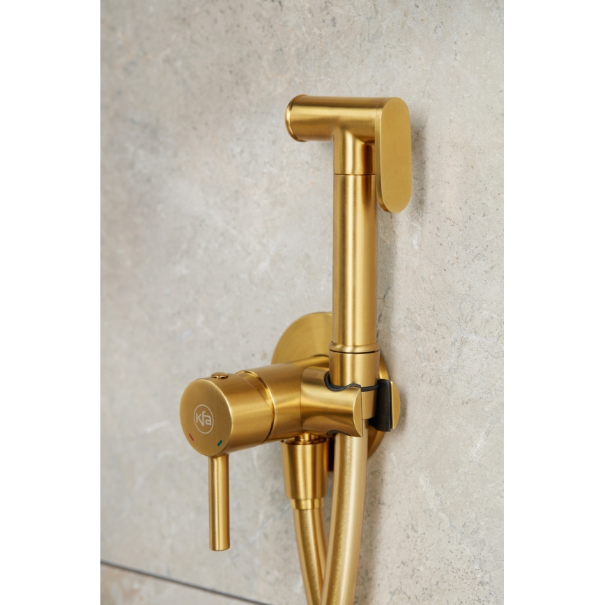 KFA Armatura 5039-512-31 - Bidet tap with shower for concealed installation MOZA ground gold