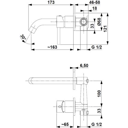 KFA Armatura 5039-810-31 - Basin tap for concealed installation MOZA ground gold