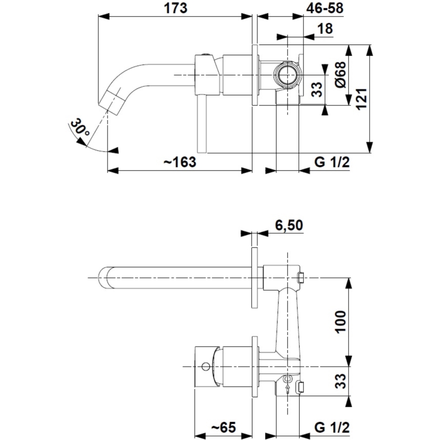 KFA Armatura 5039-810-31 - Basin tap for concealed installation MOZA ground gold