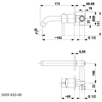 KFA Armatura 5039-810-81 - Basin tap for concealed installation MOZA matte black