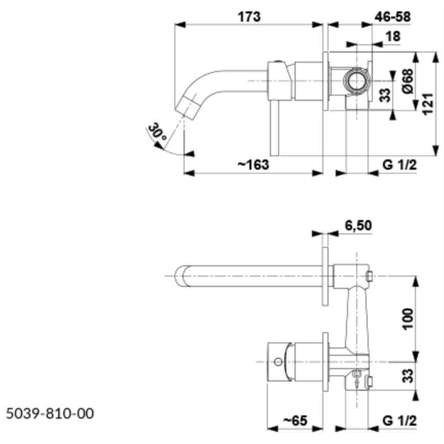 KFA Armatura 5039-810-81 - Basin tap for concealed installation MOZA matte black