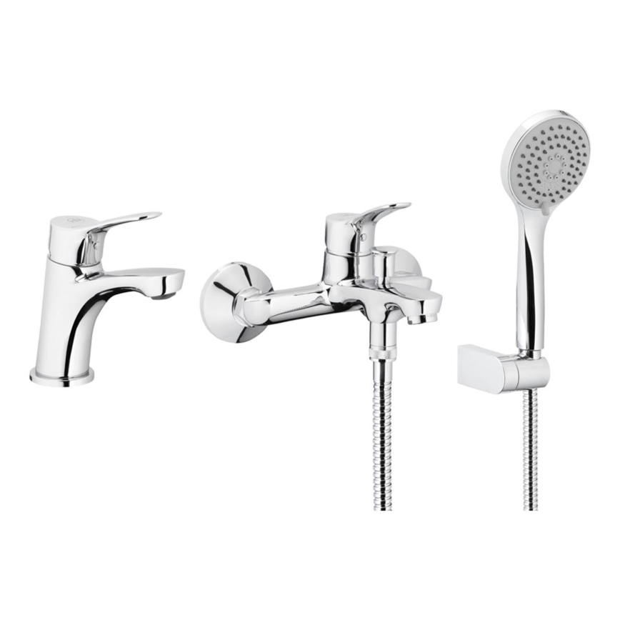 KFA Armatura 5241-003-00 - Bath set with tap + basin tap MORRIS shiny chrome