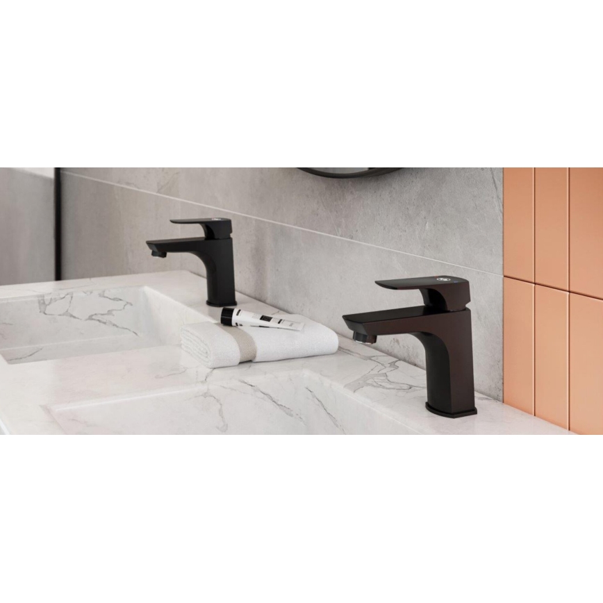 KFA Armatura 5532-815-81 - Basin tap + waste with overflow MOKAIT 13,9 cm brass/matte black