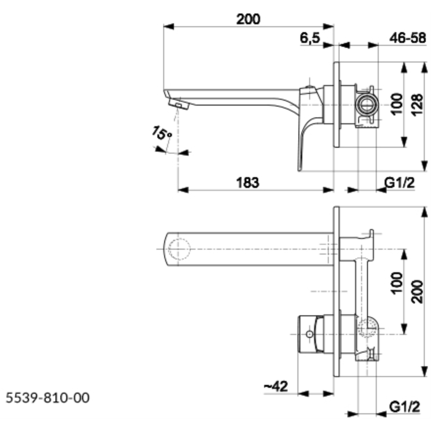 KFA Armatura 5539-810-00 - Basin tap for concealed installation MOKAIT shiny chrome