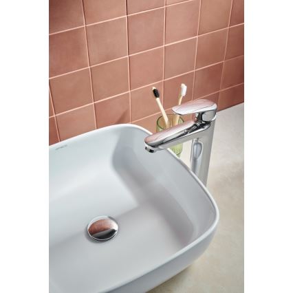 KFA Armatura 5552-712-00 - Basin tap + waste with overflow OTAVA 30,2 cm shiny chrome