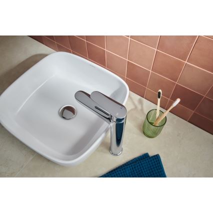 KFA Armatura 5552-712-00 - Basin tap + waste with overflow OTAVA 30,2 cm shiny chrome