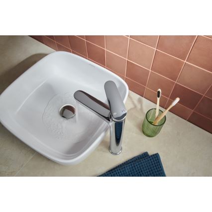 KFA Armatura 5552-712-00 - Basin tap + waste with overflow OTAVA 30,2 cm shiny chrome