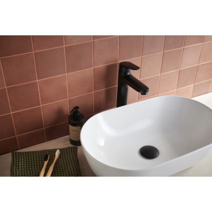 KFA Armatura 5552-712-81 - Basin tap + waste with overflow OTAVA 30,2 cm matte black