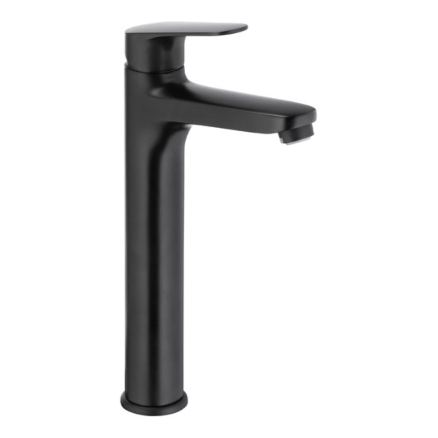 KFA Armatura 5552-712-81 - Basin tap + waste with overflow OTAVA 30,2 cm matte black
