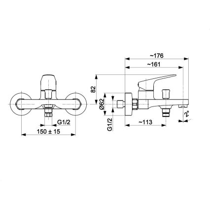 KFA Armatura 5554-010-81 - Bath tap OTAVA matte black