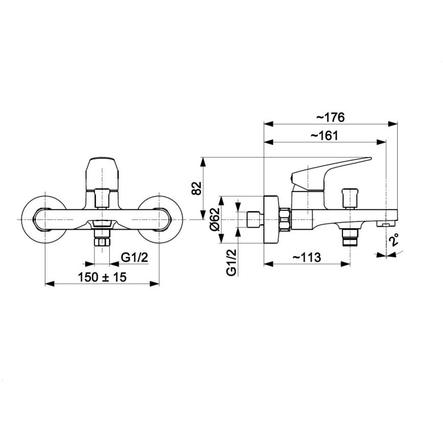 KFA Armatura 5554-010-81 - Bath tap OTAVA matte black