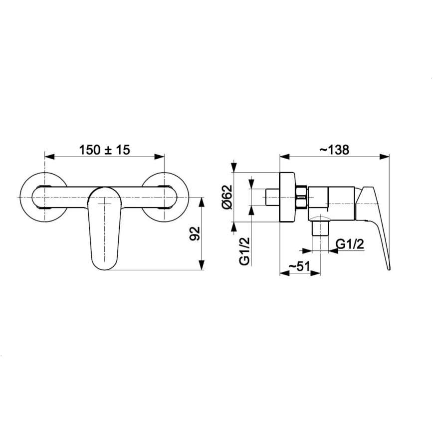 KFA Armatura 5556-010-00 - Shower tap OTAVA shiny chrome