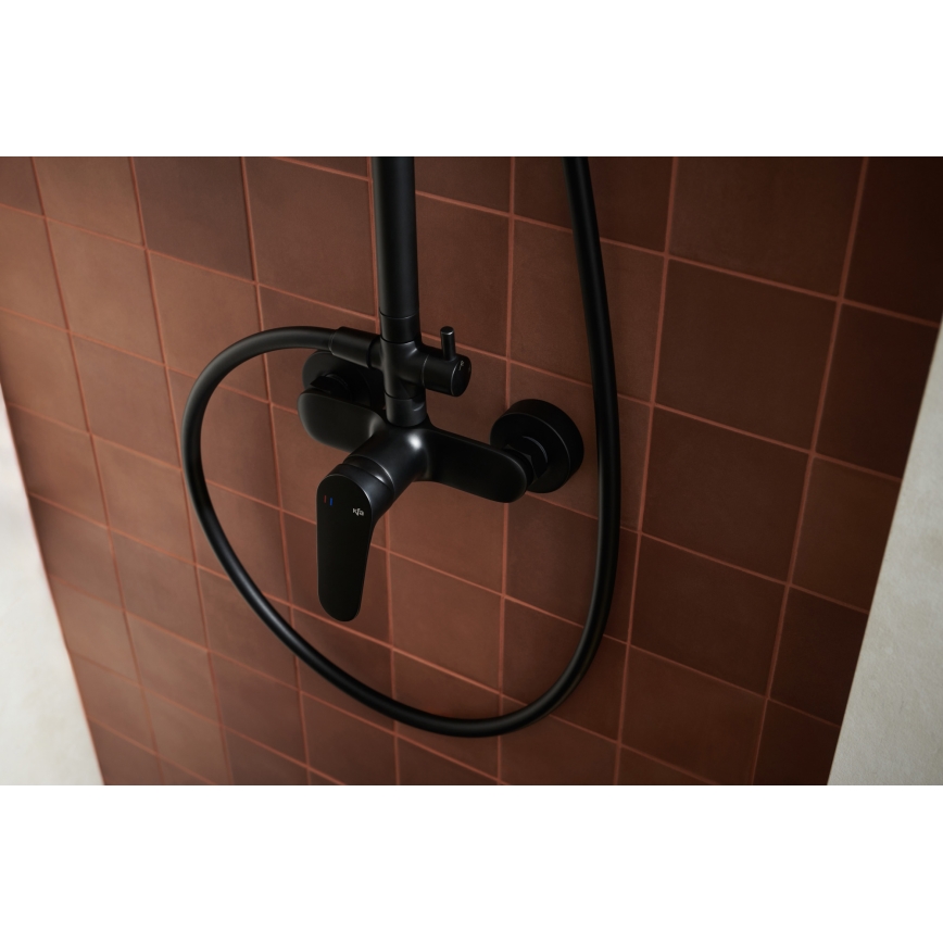 KFA Armatura 5556-910-81 - Shower set with tap OTAVA brass/matte black
