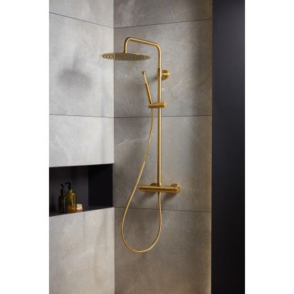 KFA Armatura 5736-920-31 - Shower set with thermostatic tap MOZA ground gold